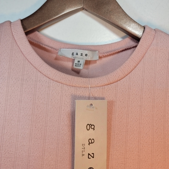 NEW pink Gaze crop top frilly Size medium - Picture 7 of 8